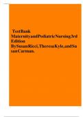 Test Bank for Maternity and Pediatric Nursing 3rd Edition By Susan Ricci&comma; Theresa Kyle&comma; and Susan Carman &vert; Latest Edition&comma; All chapters are included &lpar;chapter 01-51&rpar;