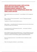 CBSPD CERTIFICATION EXAM 3 WITH ACTUAL QUESTIONS AND CORRECT VERIFIED ANSWERS&sol;ALREADY GRADED A&plus; 100&percnt; GUARANTEED TO PASS CONCEPTS&lpar;ALL WHAT YOU NEED&rpar; LATEST EDITION 
