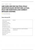 MED SURG HESI BSN 266 FINAL EXAM QUESTIONS BANK NEWEST 2024 ACTUAL EXAM 200 QUESTIONS AND CORRECT DETAILED ANSWERS