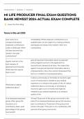 MI LIFE PRODUCER FINAL EXAM QUESTIONS BANK NEWEST 2024 ACTUAL EXAM COMPLETE