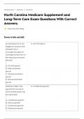North Carolina Medicare Supplement and Long-Term Care Exam Questions With Correct Answers
