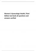 Women&rsquo;s Gynecologic Health&comma; Third  Edition test bank all questions and  answers verified