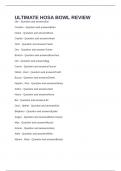 ULTIMATE HOSA BOWL REVIEW EXAM Questions and Answers