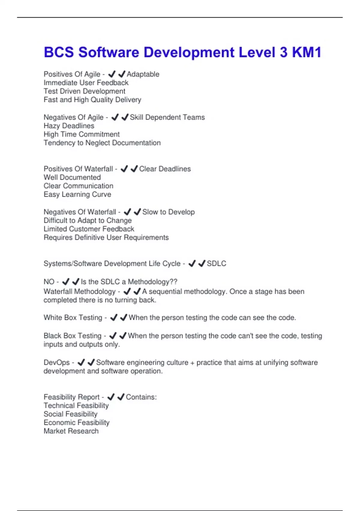 BCS Software Development Level 3 KM1 Questions and Answers Fully Solved ...