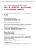 ITLS ADVANCED PRE-TEST &lpar;9TH EDITION - VERSION 9&period;1&comma; MARCH 2020&rpar; QUESTIONS AND ANSWERS