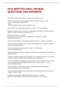 ITLS WRITTEN FINAL REVIEW QUESTIONS AND ANSWERS