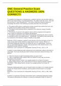 ONC General Practice Exam QUESTIONS & ANSWERS 100&percnt; CORRECT&excl;&excl;