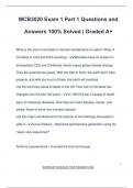 MCB3020 Exam 1 Part 1 Questions and Answers 100&percnt; Solved &vert; Graded A&plus;