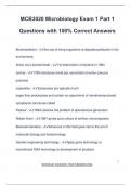 MCB3020 Microbiology Exam 1 Part 1 Questions with 100&percnt; Correct Answers