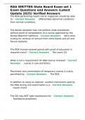 RDA WRITTEN State Board Exam set 1 Exam Questions and Answers &lpar;Latest Update 2025&rpar; Verified Answers
