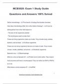MCB3020&colon; Exam 1 Study Guide Questions and Answers 100&percnt; Solved