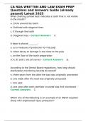 CA RDA WRITTEN AND LAW EXAM PREP Questions and Answers Guide &lpar;already passed&rpar; Latest 2025