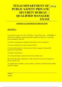   TEXAS DEPARTMENT OF PUBLIC SAFETY PRIVATE SECURITY BUREAU - QUALIFIED MANAGER EXAM Q&sol;A