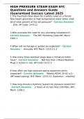 HIGH PRESSURE STEAM EXAM NYC Questions and Answers Guide &lpar;Guaranteed Succes&rpar; Latest 2025