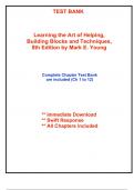 Test Bank for Learning the Art of Helping&comma; Building Blocks and Techniques&comma; 8th Edition by Young - 2025 Published &lpar;All Chapters included&rpar;