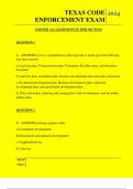  TEXAS CODE ENFORCEMENT EXAM QUESTIONS AND ANSWERS 2024