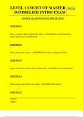  LEVEL 1 COURT OF MASTER SOMMELIER INTRO EXAM QUESTIONS AND ANSWERS 2024