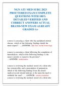 NGN ATI MED SURG 2023  PROCTORED EXAM COMPLETE QUESTIONS WITH 100&percnt;  DETAILED VERIFIED AND  CORRECT ANSWERS ACTUAL  BRAND-NEW EXAM ALREADY  GRADED A&plus;