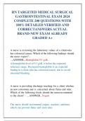 RN TARGETED MEDICAL SURGICAL GASTROINTESTINAL EXAM 2024 COMPLETE 200 QUESTIONS WITH 100&percnt; DETAILED VERIFIED AND CORRECT ANSWERS ACTUAL BRAND-NEW EXAM ALREADY GRADED A&plus;