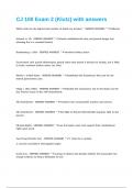 CJ 100 Exam 2 &lpar;Klutz&rpar; with answers