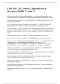 LSU Bio 1201 exam 2 Questions & Answers 100&percnt; Correct&excl;&excl;