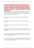 CERTIFIED EMERGENCY MANAGER EXAM NEWEST ACTUAL EXAM WITH COMPLETE QUESTIONS AND CORRECT VERIFIED ANSWERS &lpar;DETAILED ANSWERS&rpar; ALREADY GRADED A&plus; 100&percnt; GUARANTEED TO PASS CONCEPTS&excl;&excl;&excl;