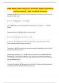 NAB NHA Exam- FINANCE Need to Study Questions and Answers&vert; 100&percnt; Verified Answer