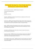 Orthopedic Nursing Care Exam Study Questions and Answers&vert; Latest Version 2024-25