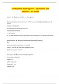 Orthopedic Nursing Test &vert; Questions and Answers&vert; A&plus; Rated