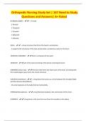 Orthopedic Nursing Study Set &vert; 167 Need to Study Questions and Answers&vert; A&plus; Rated