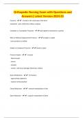 Orthopedic Nursing Exam with Questions and Answers&vert; Latest Version 2024-25