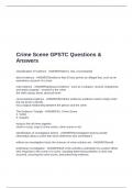 Crime Scene GPSTC Questions & Answers