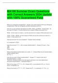 MA100 Summer Exam Questions with Correct Answers 2024 Update with 100&percnt; Guaranteed Pass