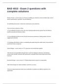 BAD 4013 - Exam 2 questions with complete solutions