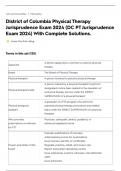 District of Columbia Physical Therapy Jurisprudence Exam 2024 &lpar;DC PT Jurisprudence Exam 2024&rpar; With Complete Solutions&period;