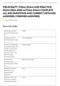 FIELDCRAFT 1 FINAL EXAM AND PRACTICE EXAM 2024-2025 ACTUAL EXAM COMPLETE ALL 250 QUESTIONS AND CORRECT DETAILED ANSWERS &lpar;VERIFIED ANSWERS