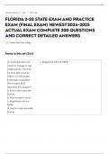 FLORIDA 2-20 STATE EXAM AND PRACTICE EXAM &lpar;FINAL EXAM&rpar; NEWEST 2024-2025 ACTUAL EXAM COMPLETE 200 QUESTIONS AND CORRECT DETAILED ANSWERS
