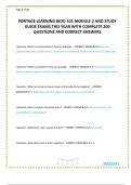 PORTAGE LEARNING BIOD 101 MODULE 2 AND STUDY GUIDE EXAMS THIS YEAR WITH COMPLETE 200 QUESTIONS AND CORRECT ANSWERS