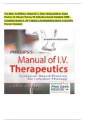 Test  Bank  For Phillips&rsquo;s  Manual Of I&period;V&period; Thera- Peutics&colon;Evidence- Based Practice For Infusion Therapy 7th Editionlisa Gorski Updated 2025 - Complete Guide A- All Chapters Available&vert;Questions And 100&percnt; Correct Answers
