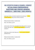 NIC ESTHETICS EXAM &lpar;2 EXAMS&rpar; &vert; NEWEST  ACTUAL EXAM COMPREHENSIVE  QUESTIONS AND VERIFIED ANSWERS  GRADED A&plus; &vert; 100&percnt; PASS &vert; 2025 UPDATE1