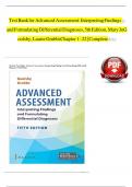 ADVANCED ASSESSMENT&colon; INTERPRETING FINDINGS AND FORMULATING DIFFERENTIAL DIAGNOSES 5th Edition by Goolsby test bank is not a book but rather exam practice questions and answers