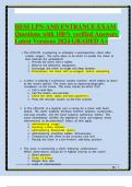 HESI LPN-AND ENTRANCE EXAM Questions with 100- verified Answers Latest Versions 2024 GRADED