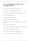 Art 1 - Exam Review questions with complete solutions