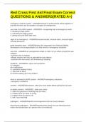 Red Cross First Aid Final Exam Correct QUESTIONS & ANSWERS&lpar;RATED A&plus;&rpar;