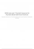 study week 1 Psychiatric Assessment for Psychiatric-Mental Health Nurse Practitioner&colon; NR548 &sol;NR 548 Questions and Verified Answers &vert;100&percnt; Correct &vert; Complete solution &vert; A&plus; Grade &vert; Latest Update 2024 &sol; 2025 - Chamberlain