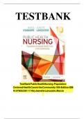 Test Bank Public Health Nursing&colon; Population-Centered Health Care in the Community 10th Edition ISBN&colon; 9780323611114 by Jeanette Lancaster&comma; Marcia Stanhope &vert; All chapters included &vert; Rationale &vert; Latest