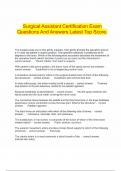  Surgical Assistant Certification Exam Questions And Answers Latest Top Score&period;