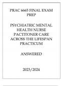 PRAC 6665 FINAL EXAM PREP PSYCHIATRIC MENTAL HEALTH NURSE PACTITONER CARE ACROSS THE LIFESPAN PRACTICUM ANSWERED