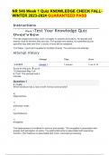 NR 546&sol; NR546 Week 1 Quiz KNOWLEDGE CHECK FALLWINTER 2023-2024 GUARANTEED PASS
