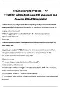 Trauma Nursing Process - TNP  TNCC 9th Edition final exam 80&plus; Questions and  Answers 2024&sol;2025 updated